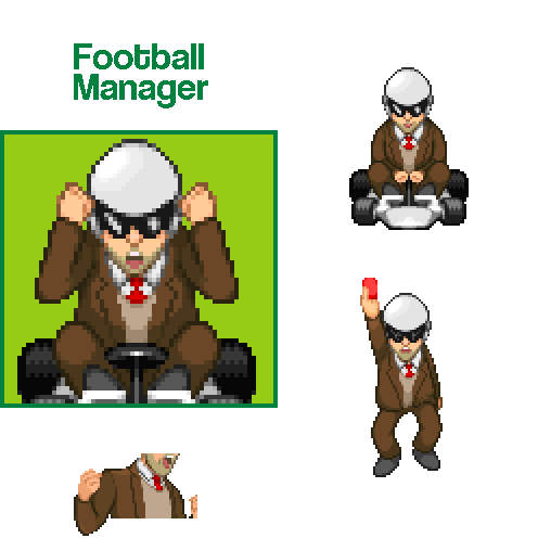 Complete turnaround playable character art for Football Manager, a character made for an addon to the fangame Dr. Robotnik's Ring Racers.