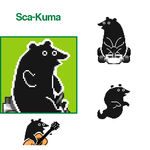 Complete turnaround playable character art for Sca-Kuma, a character made for an addon to the fangame Dr. Robotnik's Ring Racers.